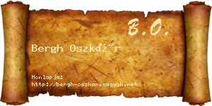 Bergh Oszkár névjegykártya